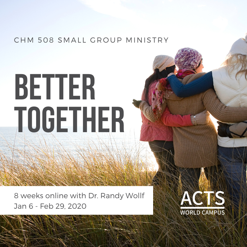 ACTSWorldCampus's tweet photo. Are you shepherding a small group or leading a small group ministry? Join MB Seminary professor Dr. Randy Wollf to learn best practices for growing, leading and shepherding your small group. Come be #equippedforimpact. We're better together! https://t.co/mI6bbwcnm0