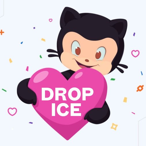 GitHub octocat holding "Drop Ice" heart