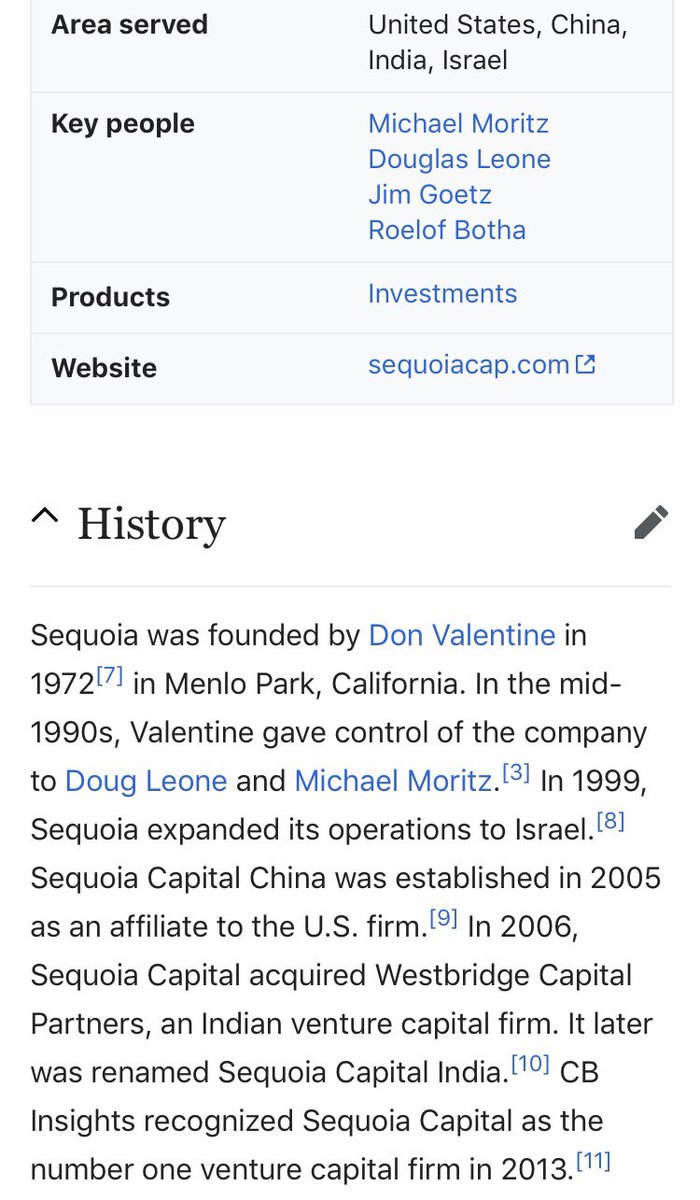 Sequoia Capital👉manages multiple investment funds including funds specific to India,Israel,and China.👉 invested in over 250 companies since 1972, including Apple, Google, Oracle, PayPal, Stripe, YouTube, Instagram, Yahoo! and WhatsApp.