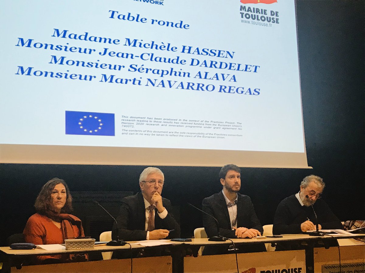 euro_practicies's tweet photo. Rencontres du projet PRACTICIES à Toulouse #citoyenneté #éducation et #prévention . Intervenants: M. Jean Claude Dardelet (vice-président Toulouse Métropole)#RAN Mme. Michèle Hassen #EFUS M. Marti Navarro #Practicies Mme. Rasha Nagem /Pr.Seraphin Alava https://t.co/JLXAmdEo0k