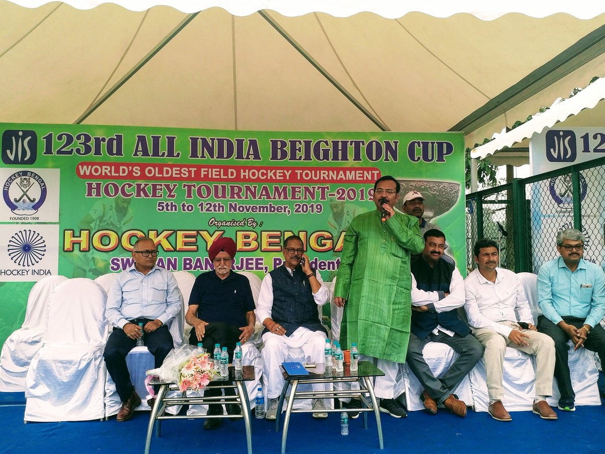 rahulmukherji's tweet photo. Inauguration of 123 All India #BeightonCup on November 06, 2019 at SAI, #Kolkata
In presence of Mr. Gurbux Singh OLY, Mr. Swapan Banerjee - president BH, Mr. Aroop Biswas - Sports Minster WB, Mr. Moloy Ghatak - Labor & Law Minister WB.
@TheHockeyIndia #GiftOfHockey
@FIH_Hockey https://t.co/9AKCa40goD