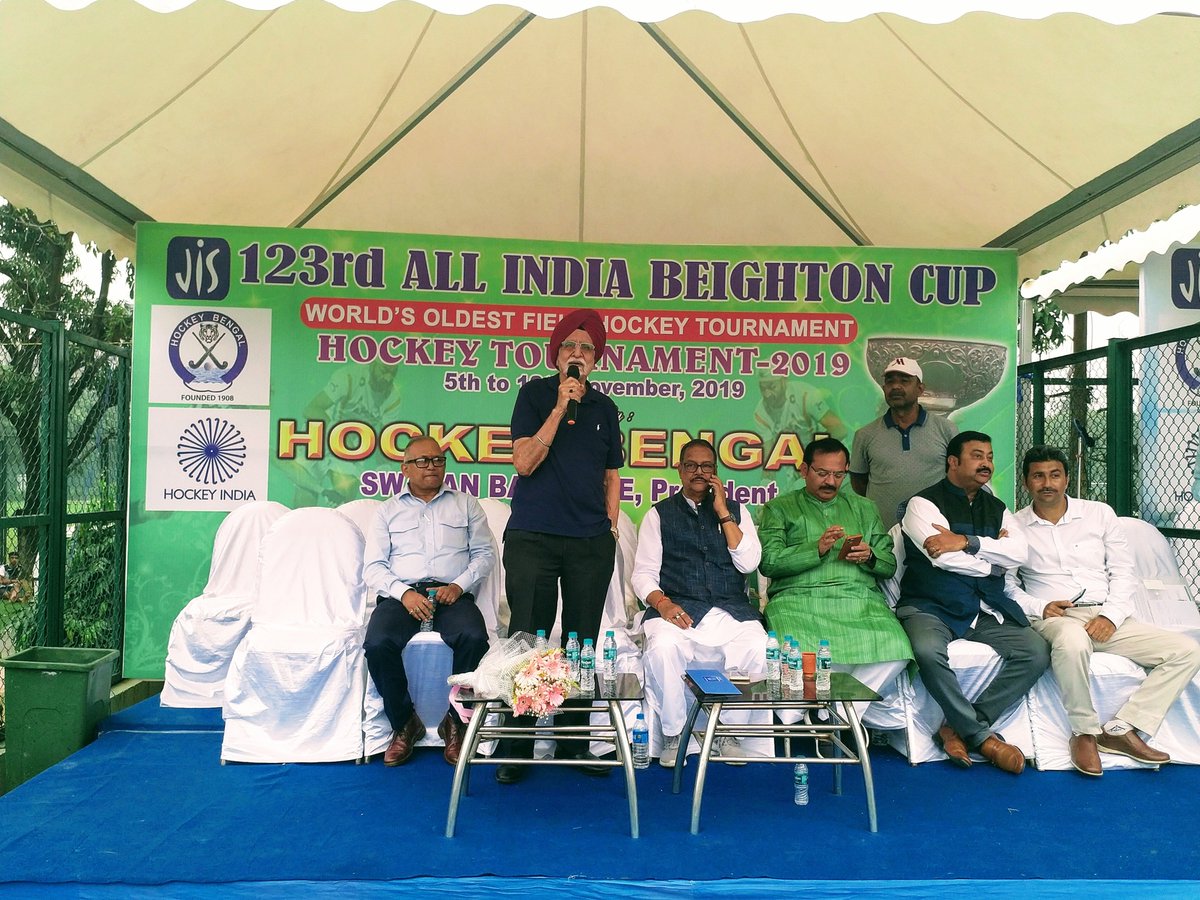 rahulmukherji's tweet photo. Inauguration of 123 All India #BeightonCup on November 06, 2019 at SAI, #Kolkata
In presence of Mr. Gurbux Singh OLY, Mr. Swapan Banerjee - president BH, Mr. Aroop Biswas - Sports Minster WB, Mr. Moloy Ghatak - Labor & Law Minister WB.
@TheHockeyIndia #GiftOfHockey
@FIH_Hockey https://t.co/9AKCa40goD