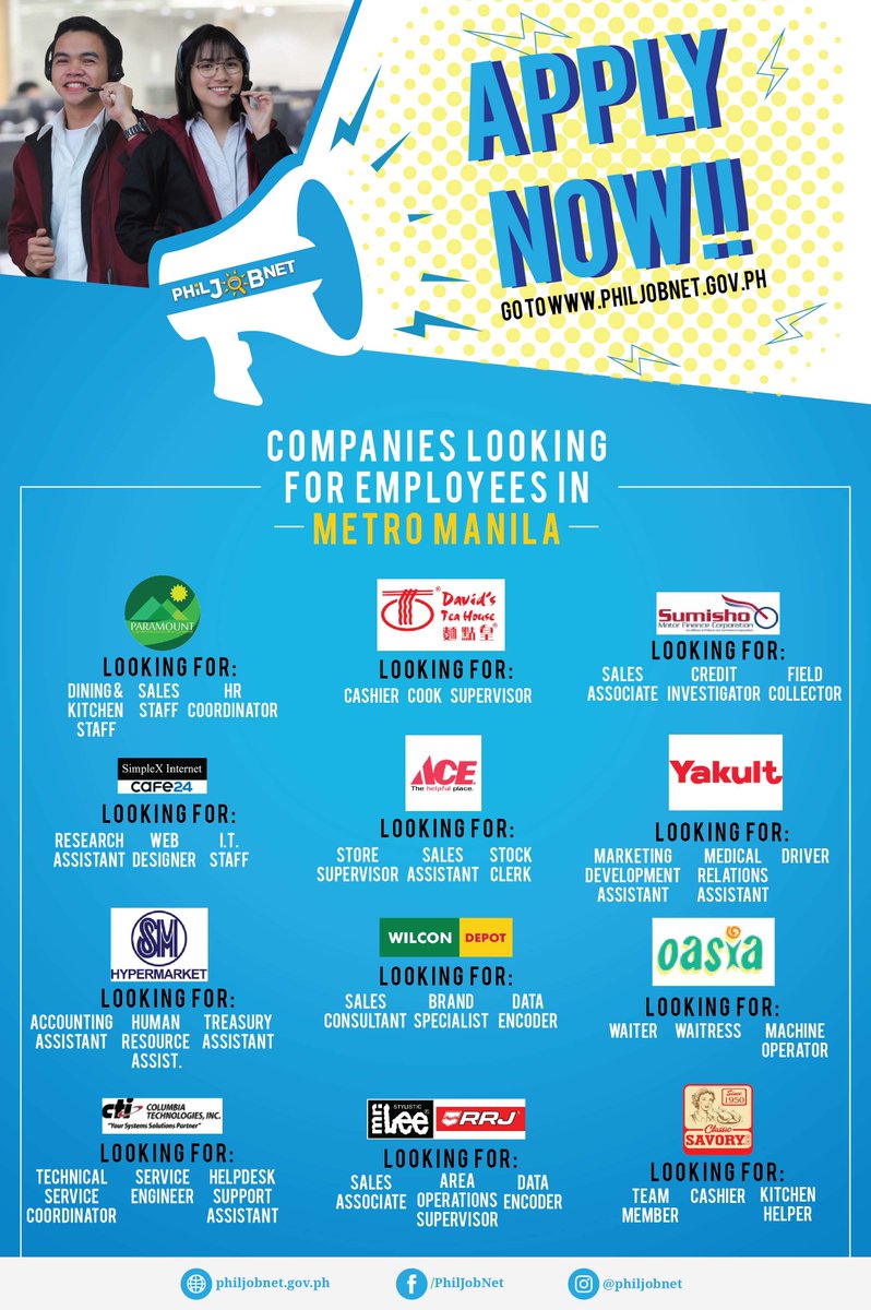 PhilJobNet's tweet image. 𝗠𝗮𝘀 𝗺𝗮𝘀𝗮𝘆𝗮 𝗮𝗻𝗴 𝗽𝗮𝘀𝗸𝗼 𝗸𝗮𝗽𝗮𝗴 𝗺𝗮𝘆 𝗯𝗮𝗴𝗼𝗻𝗴 𝘁𝗿𝗮𝗯𝗮𝗵𝗼!🎄

Kung ikaw ay nasa #MetroManila baka ikaw na ang hinahanap ng ating mga Accredited Employers bago matapos ang taon na ito! #JobOpenings #PhilJobNet