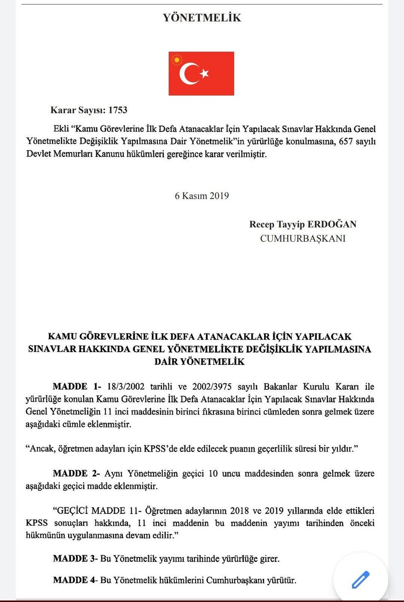 fatma__turkkan's tweet photo. Öğretmen atamalarında KPSS puanlarının geçerlilik süresi tekrar 1 yıla indirildi. 
2018-2019 için 2 yıllık sistem son kez uygulanacak.
Hayırlısı olsun👍
#Kpss https://t.co/BXM1rRddTn