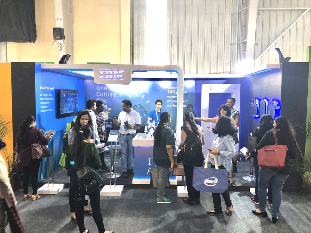 Cheeyanna's tweet photo. Electric buzz in the booth #GHCI19 #IBMatGHCI19 #Wewill come meet #Nao and have a dance with it. @KulkarnimMahesh @sugandhasrik @sakankshaSingh @ritwikjha https://t.co/z4VDHIl9va