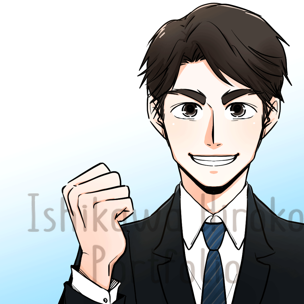 コミックタッチのイラスト開拓。
こういうガッツリ漫画風のイラストはマンガ制作も含めて意外と多いからしっかり制作していきたいところ。