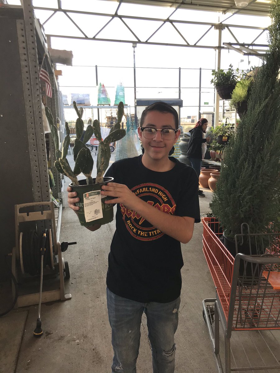 A Field trip to Home Depot to purchase some plants and supplies to build a trellis outside of room one on campus!!!! Having fun learning how to beautify our campus!!!