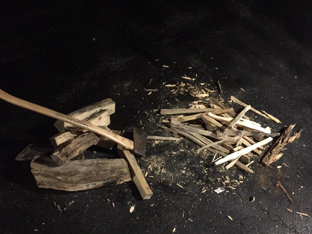 D127GetsReal's tweet photo. RT @GNKnightsSoccer: RT @GNHSAdventureEd: Nothing better than chopping wood in the dark and in the sleet & rain! Who’s ready to build some 🔥 tomorrow?! The winter elements should make our survivor challenge even more exciting! #D127GetsReal #KnightPr… https://t.co/gXQNDSIQuO