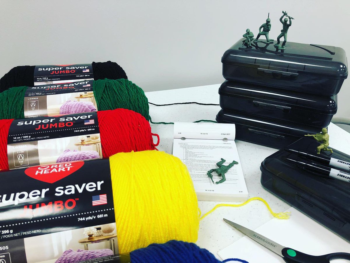 rotc_uc's tweet photo. Toy Story soldiers taking over in the Nicholson-Jones building?? Nope, the Cadets are learning how to make a terrain model. These are Army mediums used to communicate a tactical operation (ie - an ambush or reconnaissance mission). #rotcuc #ucumberlands #armyrotc https://t.co/KvaqQwc9jT