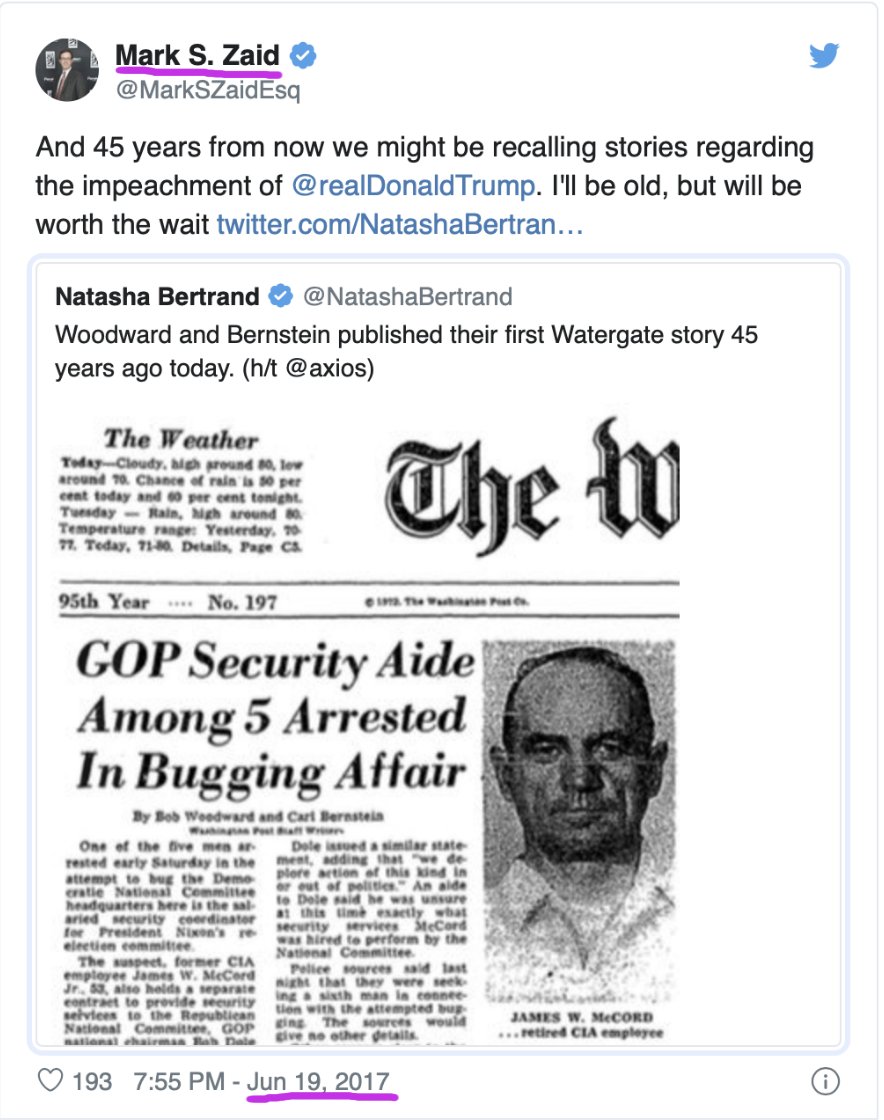 99.  #Whistleblower  #Spy attorney Mark Zaid celebrate's one of the C⟘A's prior takedowns of an United States President from its electorate.  #QAnon  https://www.foxnews.com/politics/watergate-cia-withheld-data-on-double-agent