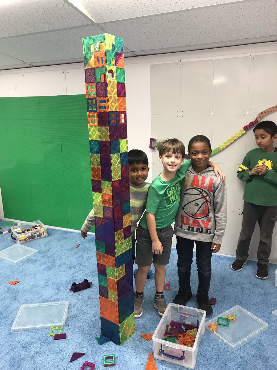 MrsCrislersCrew's tweet photo. We were in the STEM lab and the tower one of my students was building fell. Two of his classmates came and helped him build it even taller!! #ChooseKindness @ChristineMHoff1 https://t.co/5ifdbopyrY