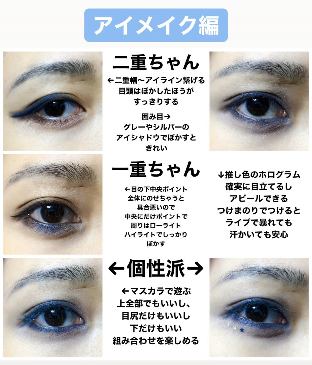 ユミウノ บนทว ตเตอร 青色担当が推しのみなさんへ ブルーメイクレシピつくりました これで担当カラーを全面にアピール 推し色をまとって推しに愛に行こう ユミウノ บนทว ตเตอร 青色担当が推しのみなさんへ ブルーメイクレシピつくりました これで担当カラーを全面にアピール 推し色をまとって推しに愛に行こう