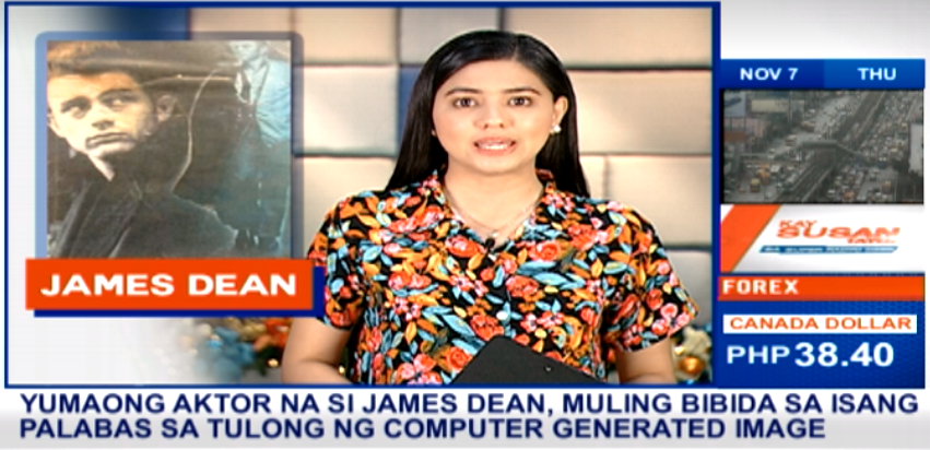 dzbb's tweet photo. #AlamN'yoBa na muling mapapanood sa isang palabas ang yumaong aktor na si James Dean, ito ay sa tulong ng computer generated image. https://t.co/9h11foyWeG