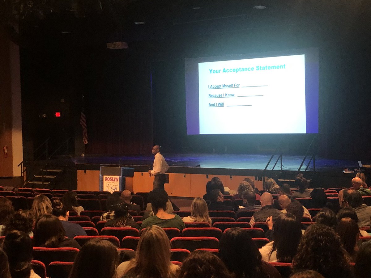 kbceducation's tweet photo. #RoslynSchools honored to listen and learn from @HakeemRahim #IAMAcceptance #MentalWellness by de stigmatizing mental illness. https://t.co/FBWiytwz59