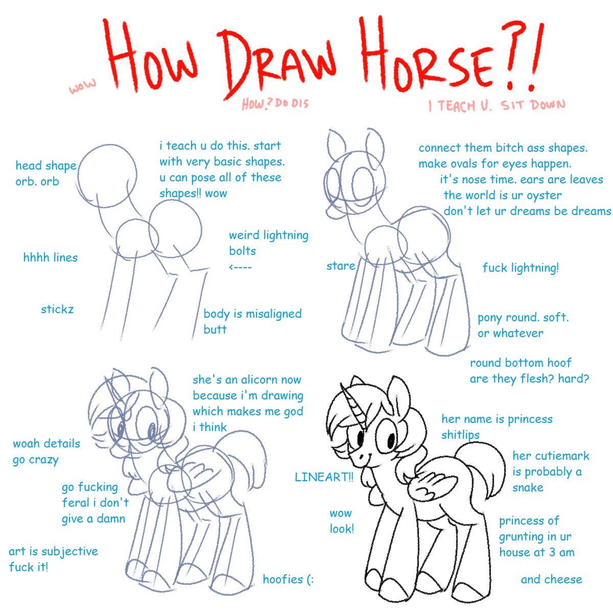 How To Draw A Pony Step By Step
