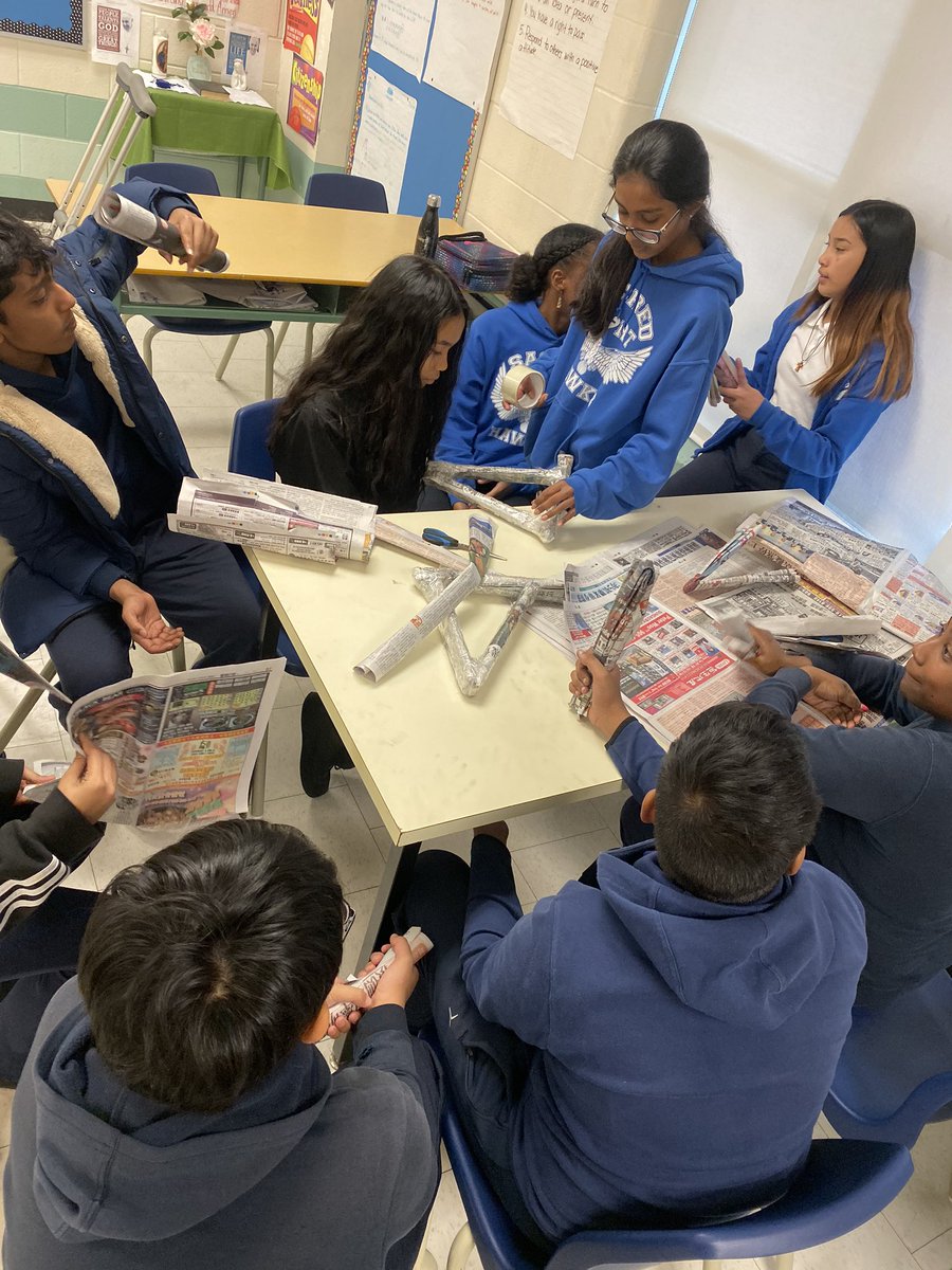 msvbondoc's tweet photo. ...and even after a long day experiencing what high school feels like, our Grade 8s ask if they can work on their Newspaper Chair for tomorrowโs OCTOBER challenge! #ECSLIT @MikeCLeadership @SHCSCHOOL1 https://t.co/gkoc8FEtwz