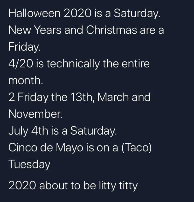 cfalk_'s tweet image. 2020 about to be litty titty.