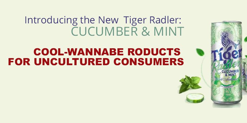 FelixSurJa's tweet photo. If you tell Germans (or Austrians) that you are crazy about Cucumber Radler, they would probably think that you are just an insane swine.

Rationalization: https://t.co/5xjZQySBra

#tigerbeer #branding #Singapore https://t.co/Qj7CkNubFs
