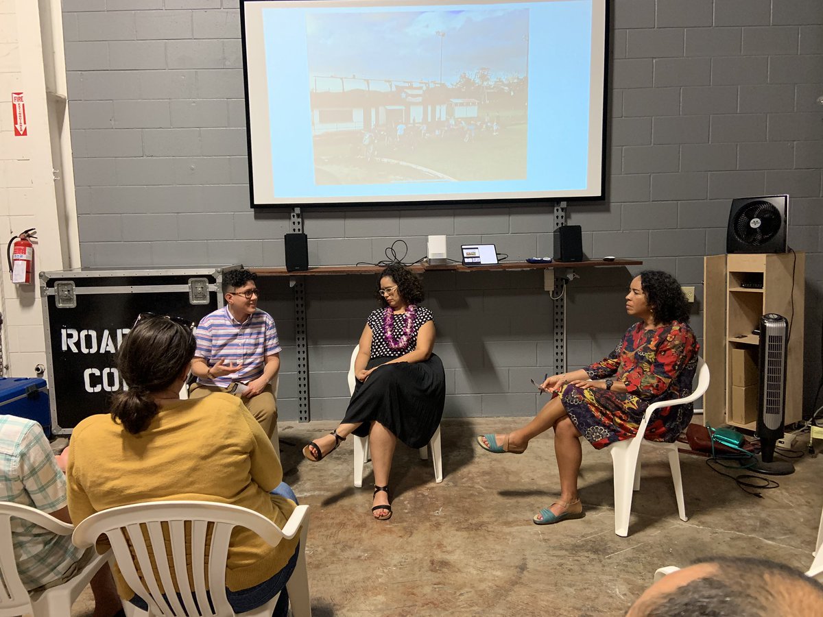 Redpipil's tweet image. #AftershocksofDisasters book talk in #DaShop in Hawai’i #ASA2019 pre-event @marisollebron @yarimarbonilla #PuertoRico #aftershocks of US colonialism