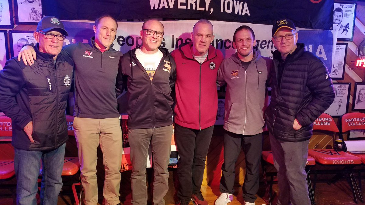 The college guys talked wrestling, Dan Gable talked wrestling and Jim Miller was his usual stellar self as MC of Fight Knight at Joe's Knight Hawk in Waverly, IA