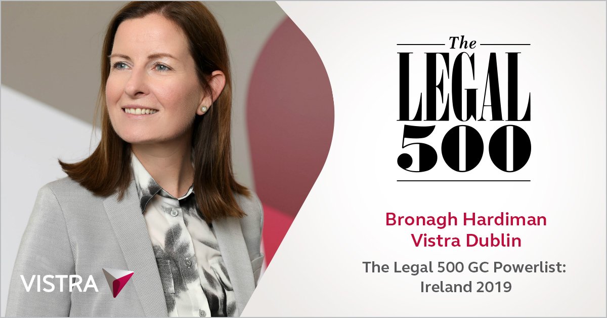 Bronagh Hardiman from our Dublin office has been included in the GC Powerlist of the most influential General Counsels in Ireland by The Legal 500. Many congratulations to Bronagh for the recognition! bit.ly/2Ci06N1