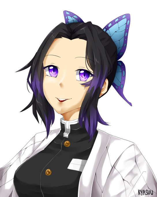 kas @ vgen!さんがTwitterに投稿した胡蝶しのぶ(鬼滅の刃)のイラスト。