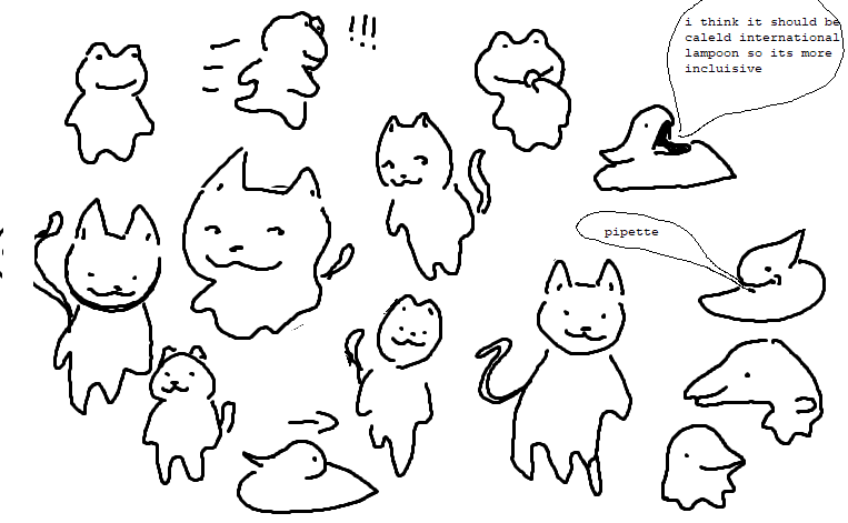 the new way to draw cats and also peeps love pipettes :)) 
