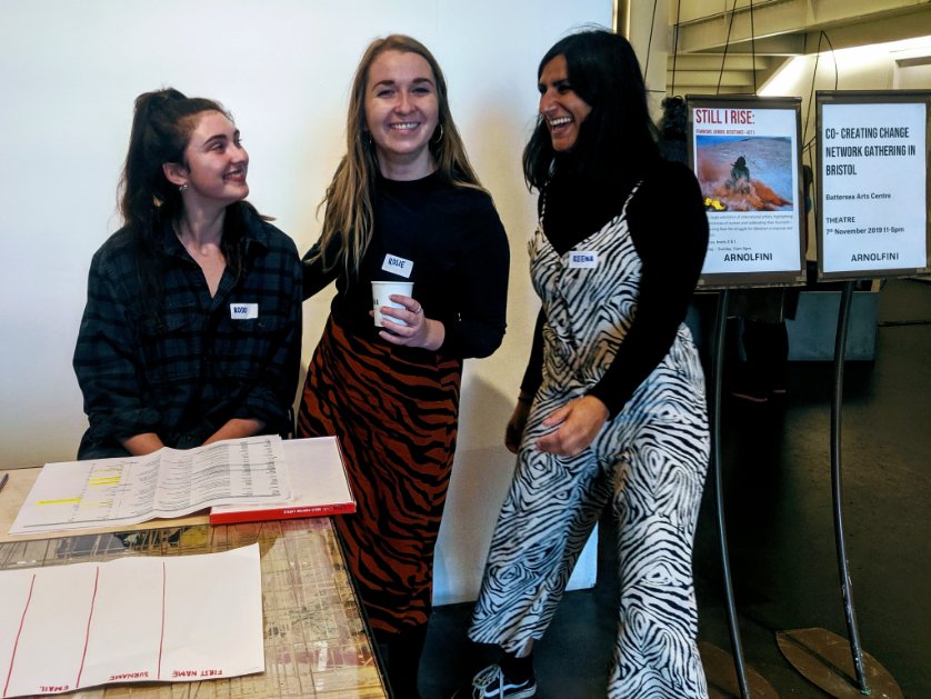 Front-desk-ready for Co-Creating Change Network gathering in sunny Bristol. The three R's ready to welcome @ArnolfiniArts <a href="/battersea_arts/">BatterseaArtsCentre</a> #cocreatingchaange