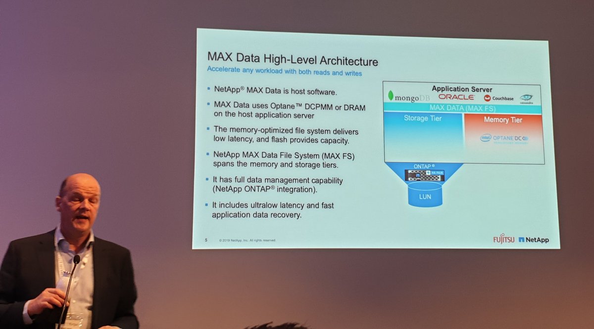 brendarec15's tweet image. @GrantACaley insights on MAX Data High-Level Architecture using @NetApp low latency technology, quick recovery time, protection layers. #Cloud #storage #meshcloud #servermemory #flashstorage #DIGITExpo #DIGITExpo2019
