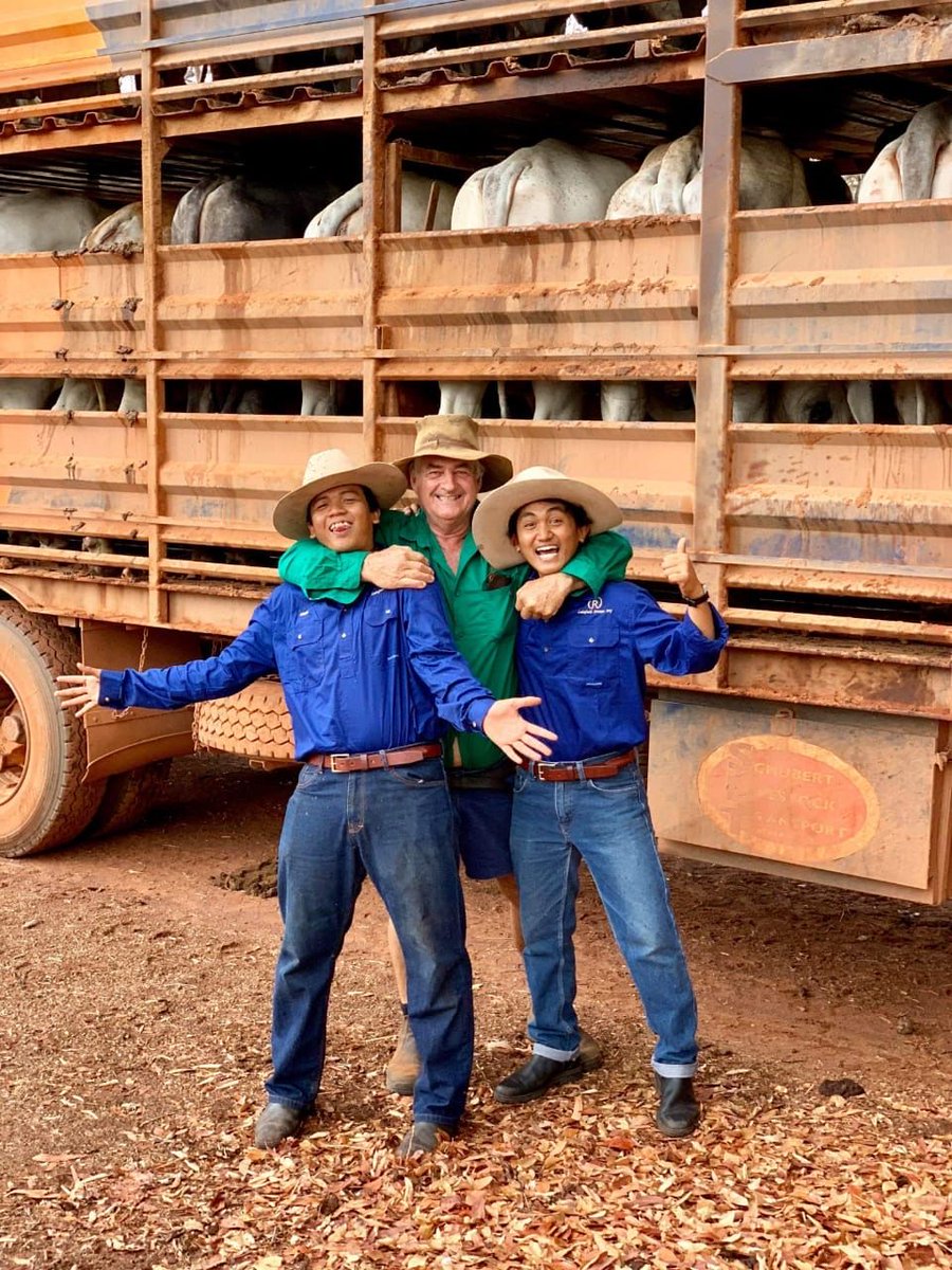 NTCattlemen's tweet photo. A big thank you to all stations for your generous support and care of the #NIAPP2019 students in giving them the best industry experience possible ๐ Widi & Wahyu sure had a great time with Garry Riggs at Lakefield Station! #StudyNT #NTCA https://t.co/ooaRu87Zv7
