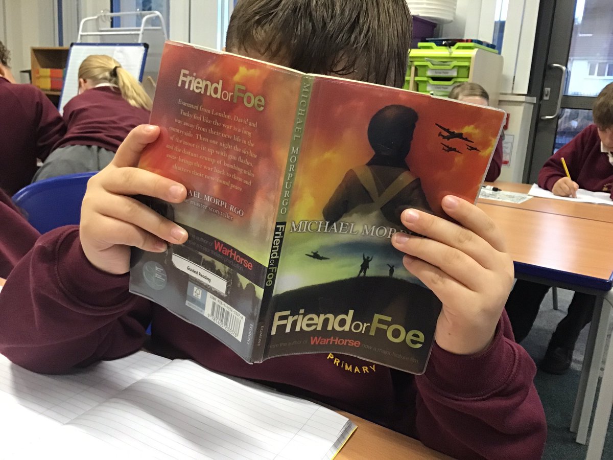9Barcroft's tweet photo. Children today have started reading Friend or Foe by @MichaelMorpugo. This links to our Remembrance topic. We will be using the text to generate ideas for letter writing and a narrative https://t.co/RJ1ryvfOLk