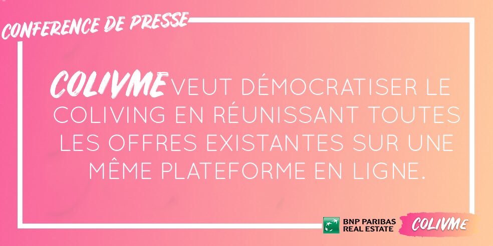 [#BivwAk⛺]

Pitch de <a href="/ColivMe/">ColivMe</a> 
Une plateforme en ligne pour démocratiser le « coliving ».
C’est une offre idéale pour tous ceux qui sont en transition (séparation, mobilité, formation...)

<a href="/SANDROANDRINE/">Sandrine Andro 📱💻🤹‍♀️☕️</a> <a href="/Sophie_Chut/">Sophie Comte</a> <a href="/SANDDELA/">Sandrine Delage #WoGiTech #Vivatech</a> <a href="/MathieuFlex/">Mathieu Flaig</a>
<a href="/jblefevre60/">Jean-Baptiste Lefevre</a> <a href="/cibi1974/">Céline Pernot-Burlet</a> <a href="/EmilieChenFR/">Emilie Chen</a>