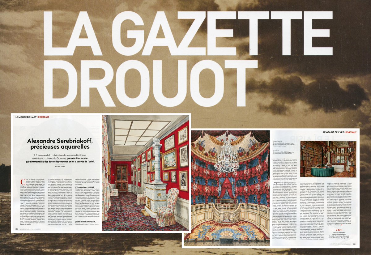 Article de La Gazette de Drouot sur le livre "Groussay: aquarelles d'Alexandre Serebriakoff", disponible à la libraire.
Prix de lancement jusqu'au 1er décembre 2019
lardanchet.fr/groussay--aqua…