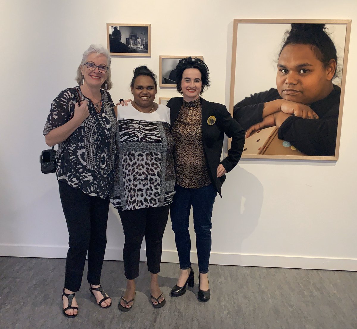 GingerGorman's tweet photo. Here we are about to open “On Thin Ice” @TuggArtsCentre in front of Myalla’s portraits by the amazing @hil_clix_pix #addivtion #recovery https://t.co/v979Tgl1RW