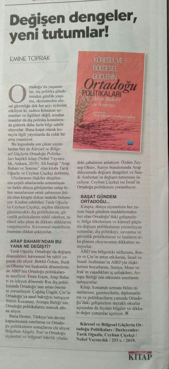 Kitabımız bugün Cumhuriyet Kitap ekinde.
@TarikOguzlu @BehlulOzkan @emreersen @sinem_kcmz @ZeynepOktav @Balagoz