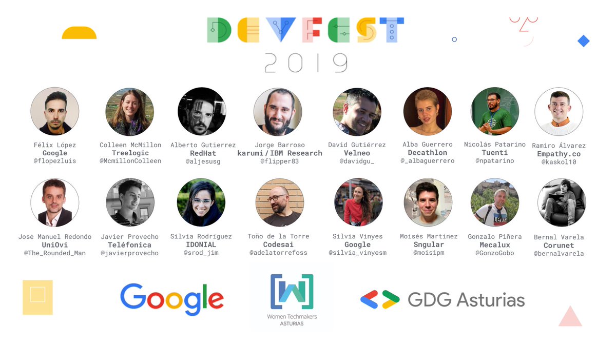 GDG Asturias (@gdgasturias) on Twitter photo ¡Vaya lujazo de speakers! 👏🏻
<a href="/flipper83/">Jorge J 'Jorhell'</a> <a href="/_albaguerrero/">Alba Guerrero</a> <a href="/npatarino/">Nicolás Patarino - Chimichurri Code</a> <a href="/silvia_vinyesm/">Silvia</a> <a href="/adelatorrefoss/">Toño de la Torre</a> <a href="/GonzoGobo/">Gonzalo Piñera</a> <a href="/davidgu_/">David Gutiérrez</a> <a href="/flopezluis/">Félix López</a> <a href="/McmillonColleen/">Colleen McMillon</a> <a href="/aljesusg/">Alberto Gutierrez</a> <a href="/kaskol10/">Ramiro Alvarez</a> <a href="/srod_jim/">Silvia R-J</a> <a href="/javierprovecho/">Javier Provecho</a> <a href="/moisipm/">Moisés M. Martínez (at home 🏡)</a> <a href="/The_Rounded_Man/">José Manuel Redondo López (Cuenta inactiva)</a> <a href="/bernalvarela/">Bernal (👨👩👦👦👶🏽🐇🐢@🏠)</a>
🔗devfest.gdgasturias.com ¡Vaya lujazo de speakers! 👏🏻
<a href="/flipper83/">Jorge J 'Jorhell'</a> <a href="/_albaguerrero/">Alba Guerrero</a> <a href="/npatarino/">Nicolás Patarino - Chimichurri Code</a> <a href="/silvia_vinyesm/">Silvia</a> <a href="/adelatorrefoss/">Toño de la Torre</a> <a href="/GonzoGobo/">Gonzalo Piñera</a> <a href="/davidgu_/">David Gutiérrez</a> <a href="/flopezluis/">Félix López</a> <a href="/McmillonColleen/">Colleen McMillon</a> <a href="/aljesusg/">Alberto Gutierrez</a> <a href="/kaskol10/">Ramiro Alvarez</a> <a href="/srod_jim/">Silvia R-J</a> <a href="/javierprovecho/">Javier Provecho</a> <a href="/moisipm/">Moisés M. Martínez (at home 🏡)</a> <a href="/The_Rounded_Man/">José Manuel Redondo López (Cuenta inactiva)</a> <a href="/bernalvarela/">Bernal (👨👩👦👦👶🏽🐇🐢@🏠)</a>
🔗devfest.gdgasturias.com