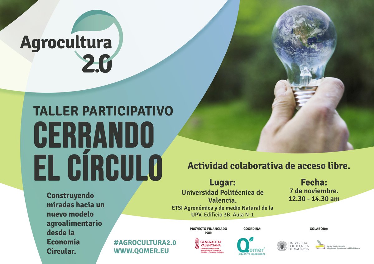 Q'omer® (@qomer_bi) on Twitter photo Hoy desarrollaremos el 3er taller participativo #Agrocultura 2.0 para generar propuestas hacia la #sostenibilidad del sector #agroalimentario valenciano. Nos apoya <a href="/eamnupv/">EAMNUPV</a> <a href="/UPV/">Universitat Politècnica de València</a> ¡Aun estás a tiempo para apuntarte!: hello@qomer.eu @GVAagroambient Hoy desarrollaremos el 3er taller participativo #Agrocultura 2.0 para generar propuestas hacia la #sostenibilidad del sector #agroalimentario valenciano. Nos apoya <a href="/eamnupv/">EAMNUPV</a> <a href="/UPV/">Universitat Politècnica de València</a> ¡Aun estás a tiempo para apuntarte!: hello@qomer.eu @GVAagroambient