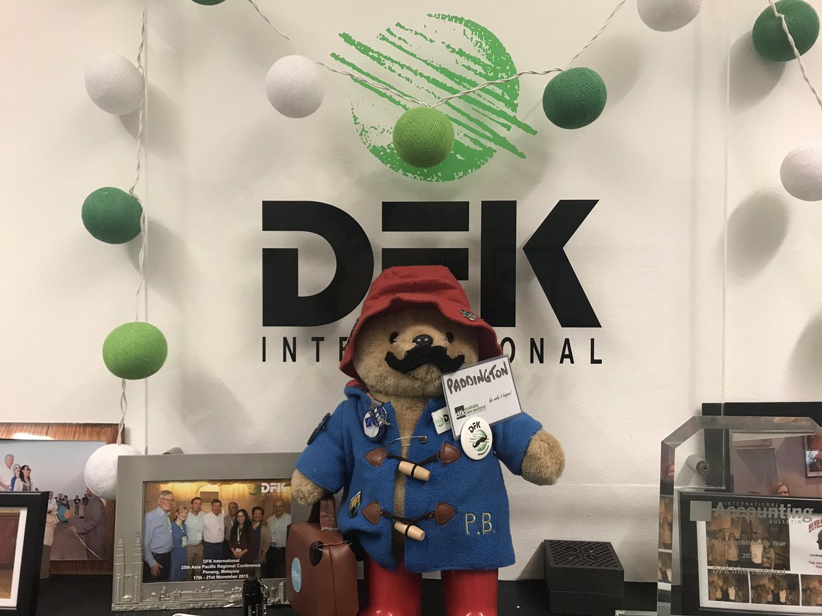 DFK mascot #Paddington is briefly back in the London Executive Office ahead of adventures in South America bringing good will to our DFK amigos y amigas in the region. ¡Hasta pronto!