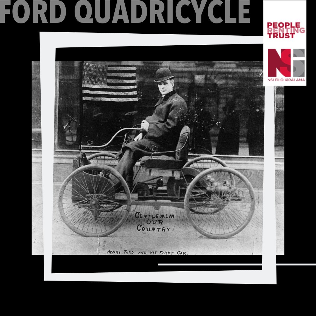 Karşınızda Ford araba markasının ilk ürettiği araçlar!
1896 - Ford Quadricycle
Henry Ford’un evinin arka bahçesinde yer alan atölyesinde ürettiği ilk otomobil Quadricycle direksiyon yerine bir dümene sahipti. 4 beygir gücündeki #FordQuadricycle 2 vitesli şanzımana sahipti.