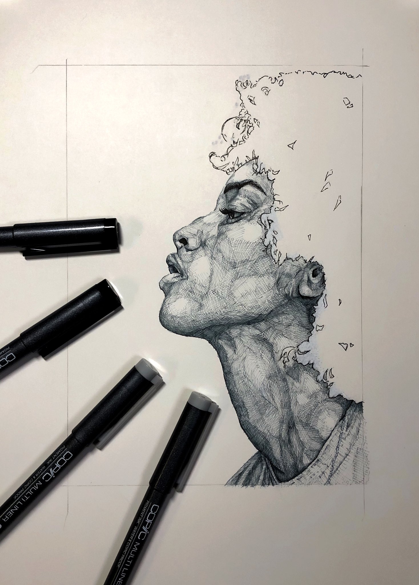 Aki ここからどうしようかな F ペン画 線画 人物画 アナログイラスト アナログ絵描きさんと繋がりたい 絵描きさんと繫がりたい 絵を描く人々 T Co Ufkuhcbpz7 Twitter