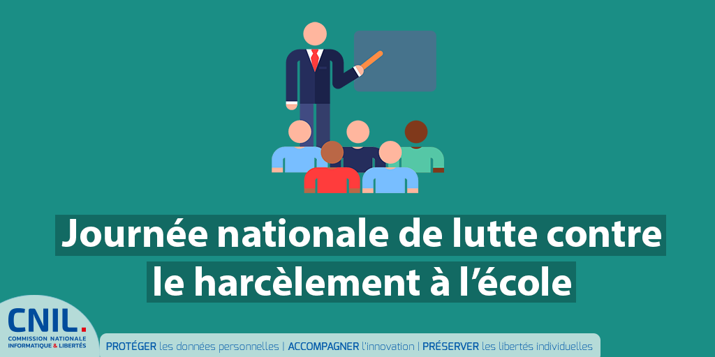 CNIL's tweet image. 🎒Le harcèlement est une menace pour tout le monde, mais encore plus pour les #enfants : cela peut commencer à l'école et continuer en ligne.
En cette journée de lutte contre le #HarcelementScolaire, apprendre à se protéger sur internet est primordial 👉 cnil.fr/fr/reagir-en-c…