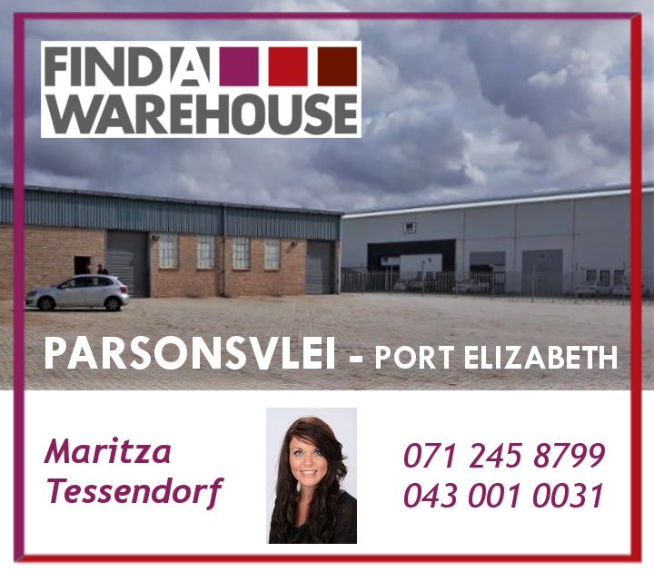 Finda_Warehouse's tweet photo. Don't wait... this one will go fast! Visit the listing online for more information and photographs: https://t.co/gVxkhJPeFO

#industrialrealestate #industrialproperty #SouthAfrica #PortElizabeth #Parsonsvlei #warehouses #opportunity https://t.co/JIdOuHOx5r
