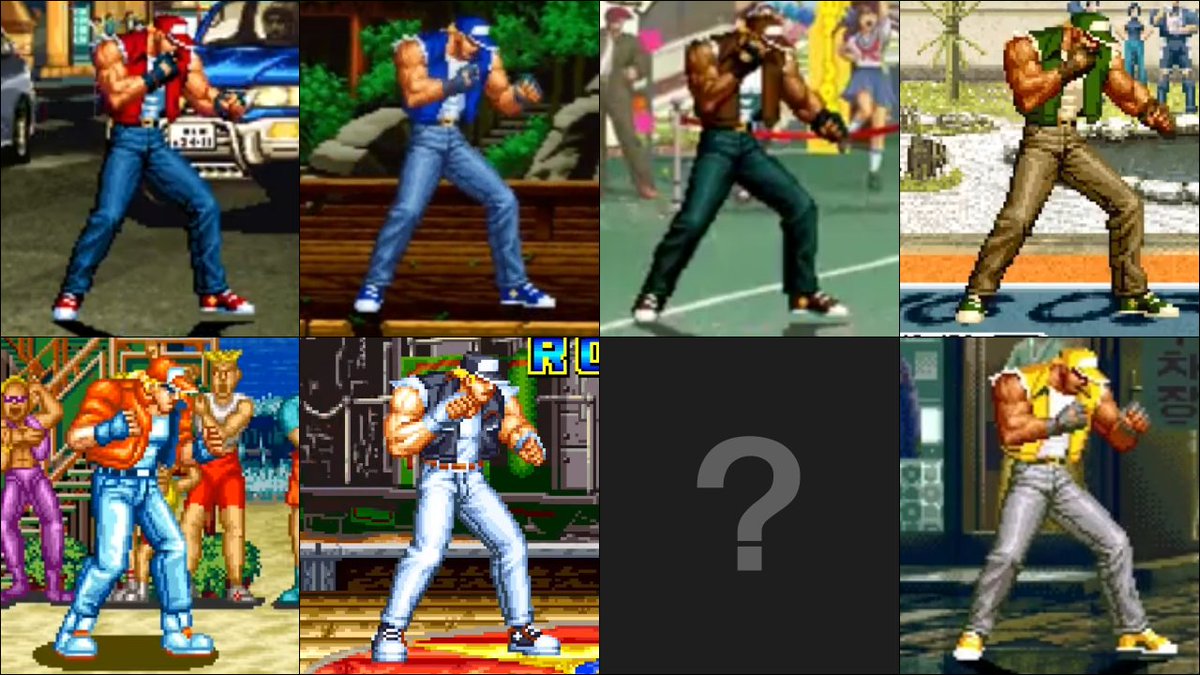 スマブラ テリー カラバリ 元ネタ 1.赤 2.青 95〜2002の2Pカラー(2000