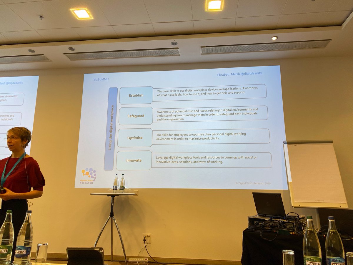 CollabDesignCH's tweet photo. @digitalsanity (Elizabeth Marsh) stellt das "Digital Workplace Skills Framework" vor #i2s19 https://t.co/oxyp1g01bs