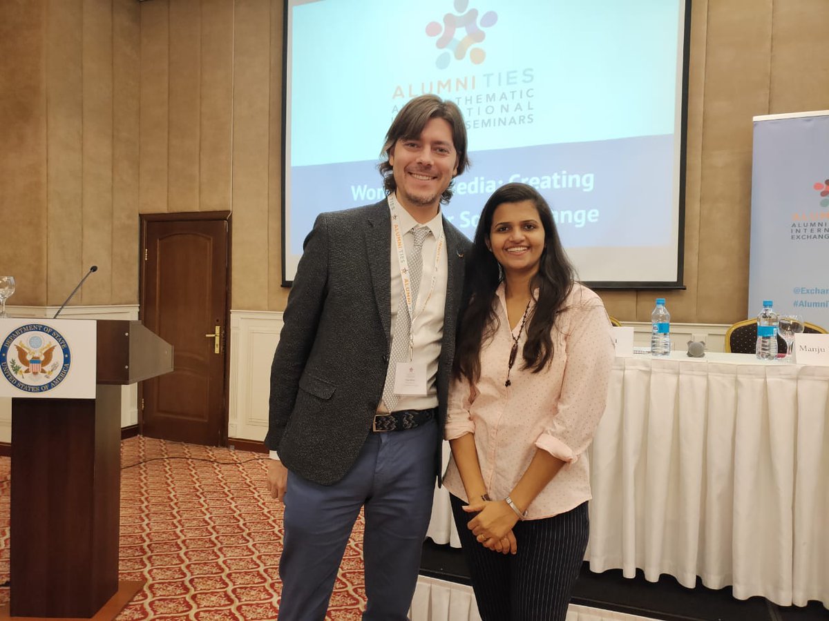 nishakrishnan4's tweet photo. we need to stand for freedom of expression, but do have the motivation to educate people on how to be most sophisticated consumers of the news, Sean Boda, Press Attache, US Embassy Nur Sultan https://t.co/7bOzmbho8x