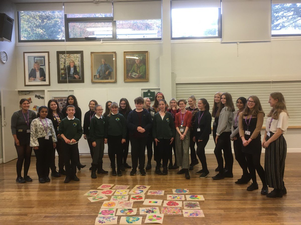 skiptongirls's tweet photo. Another successful Arts Award session for SGHS and @BrooklandsCSS as we work together on a collaborative piece of printing with oil pastels. We cannot wait to see the final outcome! https://t.co/V8JBTHavVf