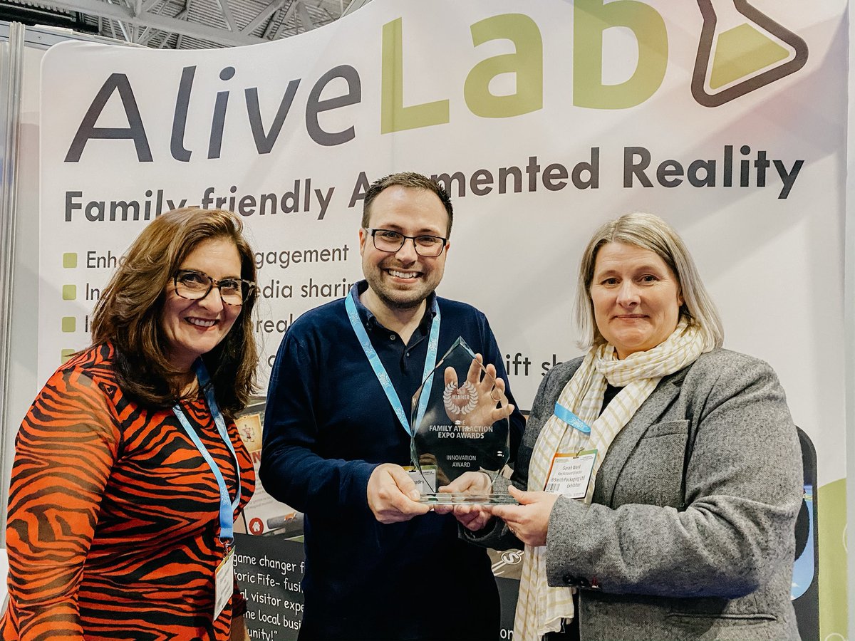 FamilyAttractEx's tweet image. Massive congratulations to @AliveLabAR for winning the Family Attraction Expo ‘Innovation Award’!

This award is for companies that embrace innovation at every level - AliveLab certainly do! Make sure you pay them a visit on stand FM2271 🎧💻