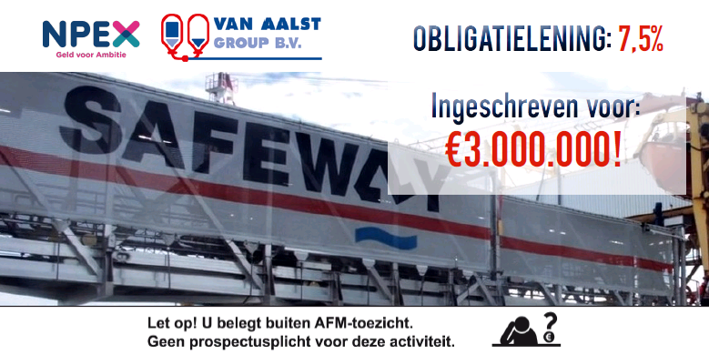 npex's tweet image. Er is al voor ruim €3.000.000 ingeschreven op de @vanAalstMarine – 7,5% obligatielening! 👏👏

Lees hier meer over de emissie: bit.ly/2W08BFC

#beleggen #geldvoorambitie
