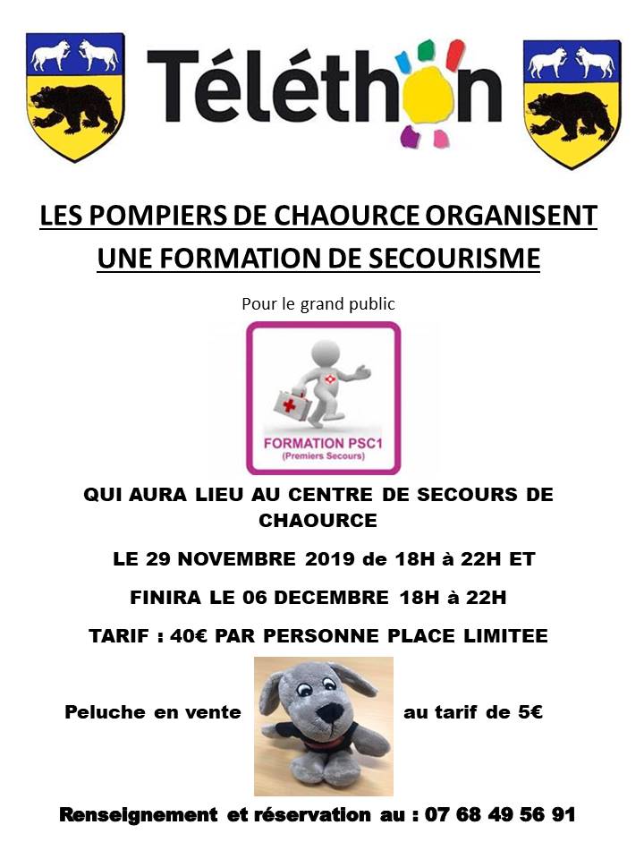 Chaource_Aube's tweet photo. 🚒Le 29 Novembre &amp; le 6 Décembre 2019 de 18h à 22h lors du #Telethon les pompiers de #Chaource organisent une formation de secourisme pour le grand public.
Tarif : 40 €/pers. Places limitées.
Infos &amp; Réservations: 07.68.49.56.91
#pompiersdeChaource #formationsecourisme #telethon https://t.co/cFaXbAJw2e