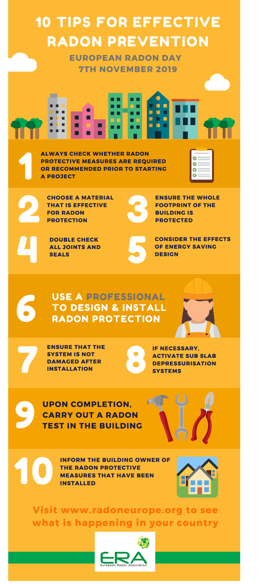 Yes! Today is The Day. Marie Curie's birth day and #EuroRadonDay2019. This year's topic is radon prevention and we have prepared a poster with some tips on it. Feel free to download it on your language from our website ▶️ radoneurope.org/index.php/acti…